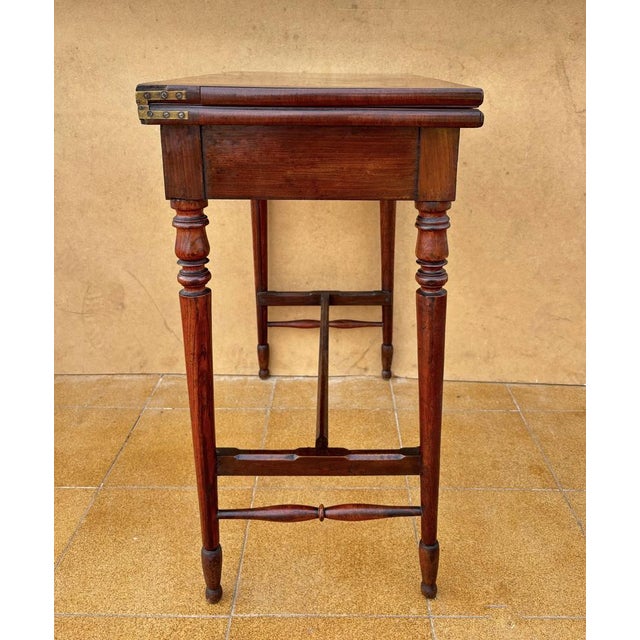 English Oak Games Table with Green Felt Top, 1930s For Sale - Image 4 of 9