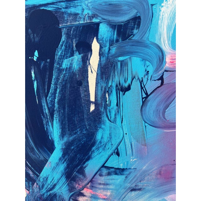 "Blue Dream" Contemporary Original Abstract Acrylic Painting by Amy Smith For Sale In Los Angeles - Image 6 of 9