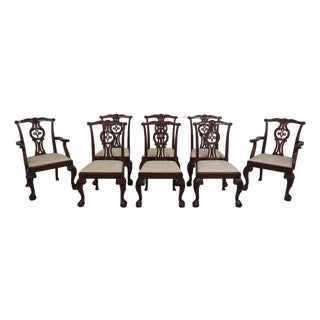 Set of 8 Baker Chippendale Clawfoot Mahogany Dining Chairs For Sale