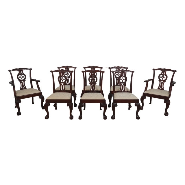 Set of 8 Baker Chippendale Clawfoot Mahogany Dining Chairs For Sale