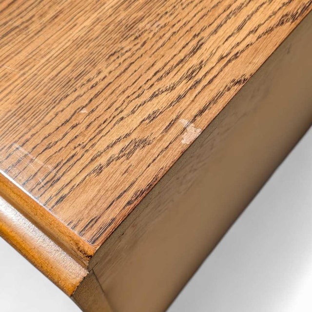 Postmodern Faux-Oak Laminate Dresser With Woven Drawer Insets, 1980s, Rattan For Sale - Image 17 of 18