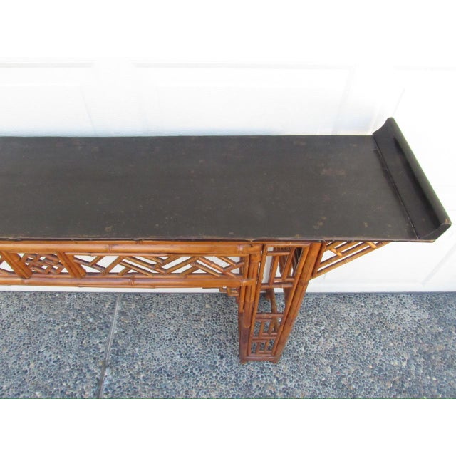 Chinese Bamboo Altar or Console Table For Sale - Image 9 of 18