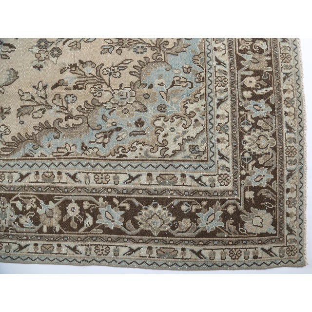 Mid 20th Century Mid 20th Century Handwoven With Intricate Floral and Geometric Motif - Ideal for Living Rooms Studies or Curated Interiors -9' 10'' X 13' For Sale - Image 5 of 13