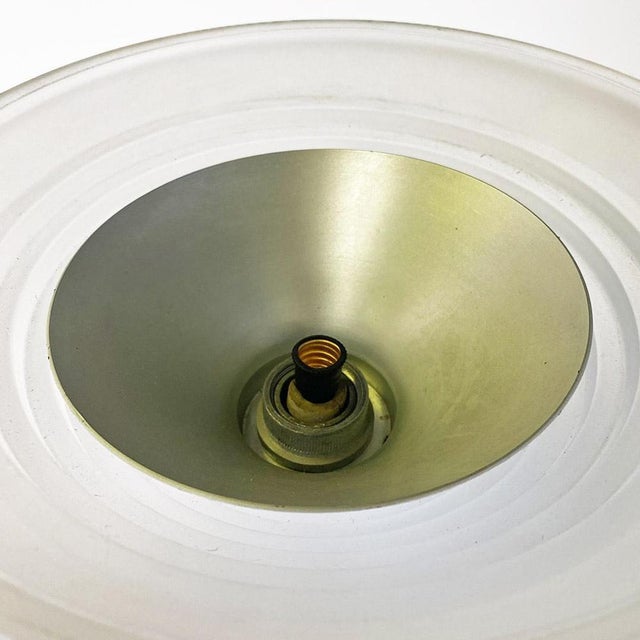 Metal Italian Modern Light Blue Metal and Glass Floor Lamp, 1980s For Sale - Image 7 of 15