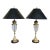 Vintage Chapman Hollywood Regency Style Brass Glass Table Lamps - a Pair For Sale