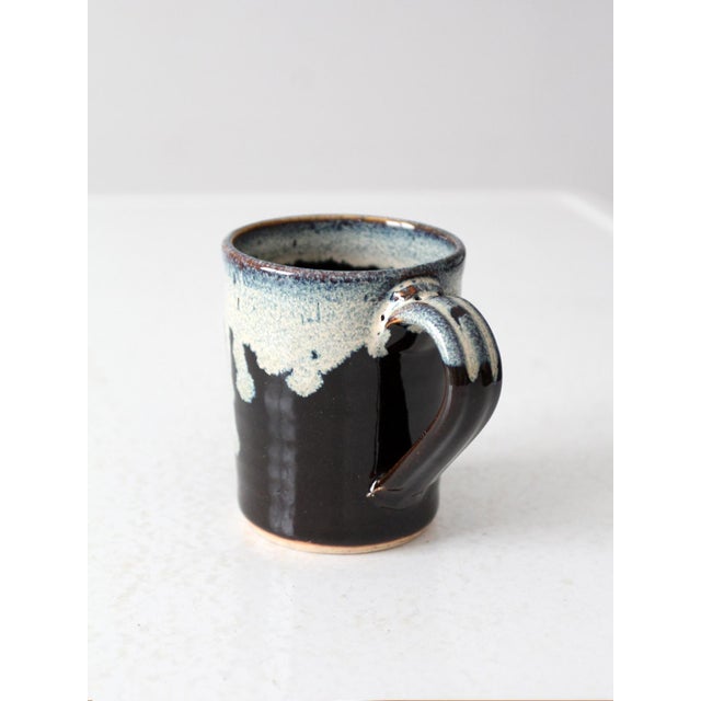 Ceramic Vintage Rustic Studio Pottery Mug For Sale - Image 7 of 10