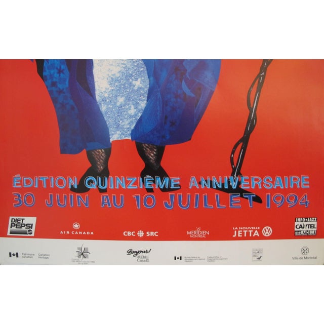 Contemporary 1994 Original Vintage Poster - Montreal International Jazz Festival - Yves Archambault For Sale - Image 3 of 4