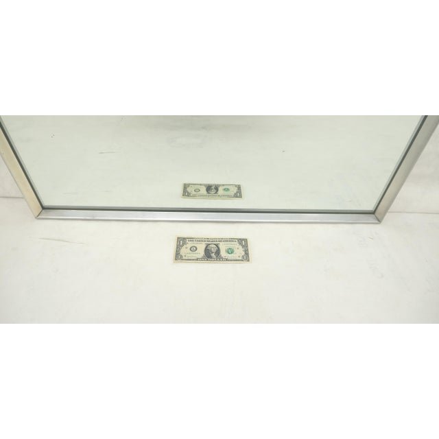 Mid-Century Modern Vintage c1970s Large 31x61 Machined Aluminum John Stuart Wall Mirror MINT! For Sale - Image 3 of 8