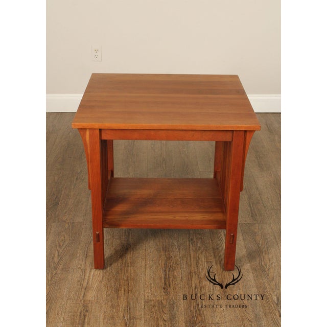 Stickley Mission Collection Cherry Spindle Lamp Table For Sale In Philadelphia - Image 6 of 12