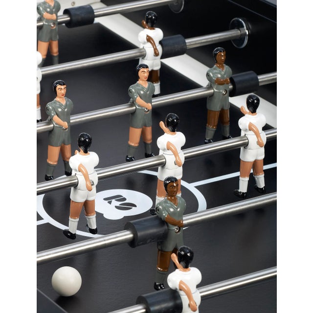 RS Barcelona Stainless Steel Foosball Table, Black For Sale - Image 4 of 5
