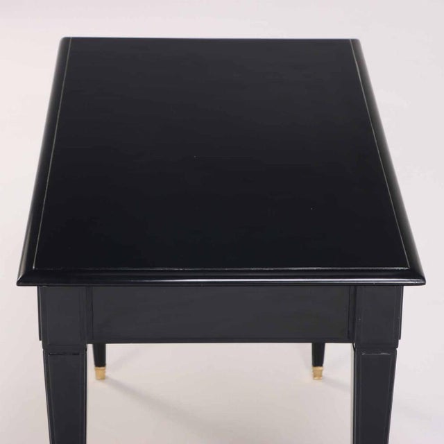 A Directoire Style Ebonized Mahogany Writing Desk / Bureau Plat, C. 1945. For Sale In Philadelphia - Image 6 of 7