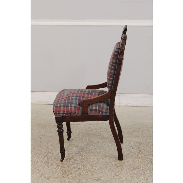 19th Century Pair of Antique Victorian Carved Side Chairs For Sale - Image 5 of 17