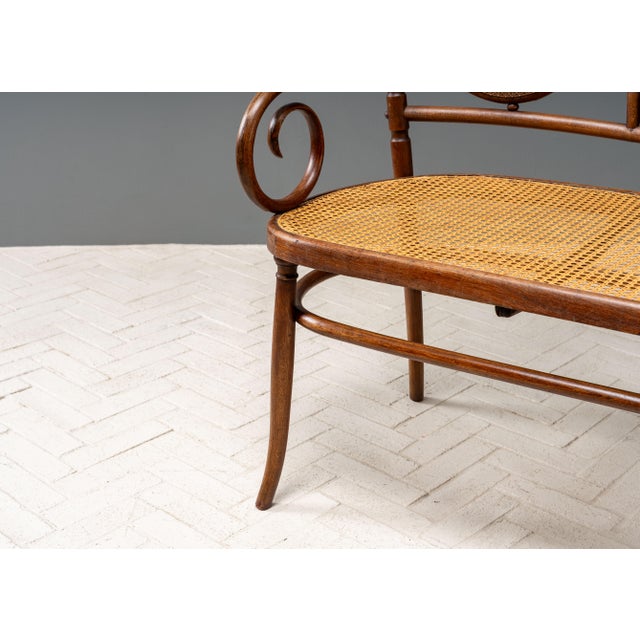 Antique Austrian Bentwood Settee For Sale - Image 12 of 18