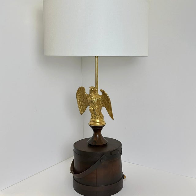 Federal Style Eagle Table Lamp in Gilt Metal, 1950s For Sale - Image 3 of 11