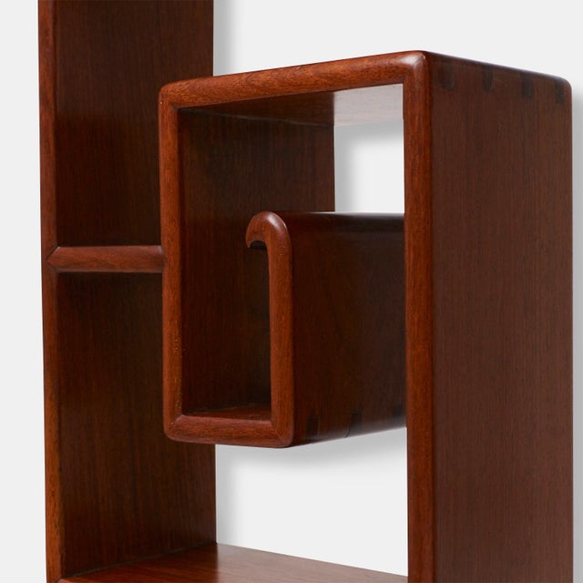 Wood Mid 20th Century Rosewood Wall Hanging Shelf For Sale - Image 7 of 8