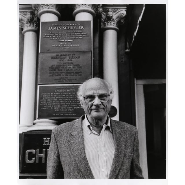 Rita Barros, Arthur Miller Outside the Chelsea Hotel, Gelatin Silver Print For Sale In New York - Image 6 of 6