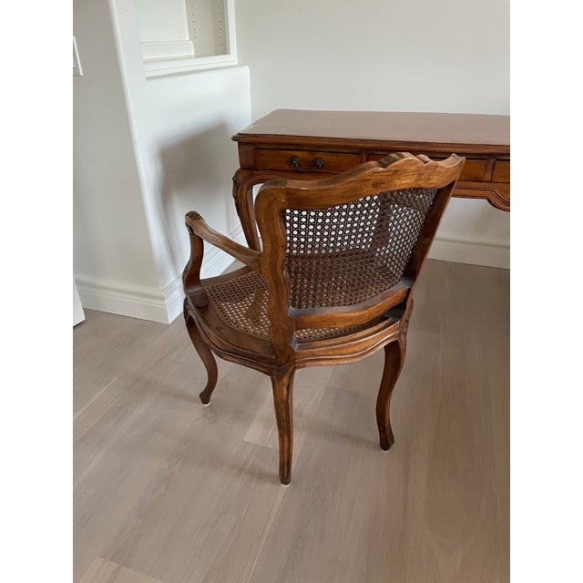 Beautiful Walnut Writing Desk with matching chair. Very good condition. Minor scratches.