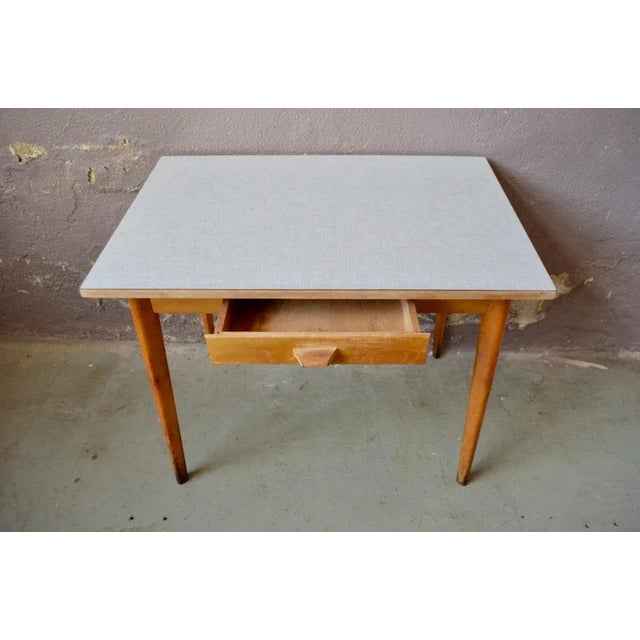 Vintage Formica Table with Compass Legs, 1960s For Sale - Image 6 of 12
