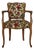 Louis XV Convertible Armchair with Brocade Fabric, 1950s For Sale