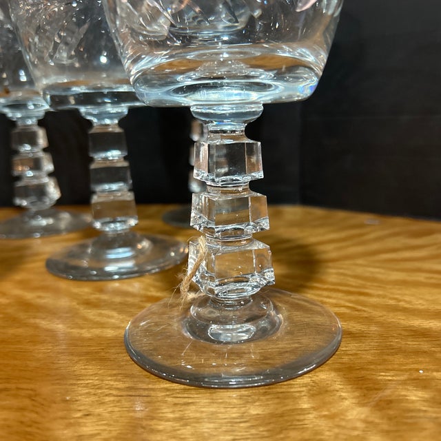 Gorgeous set of rock sharpe crystal wine glasses. Pattern name is wreath set of 7!