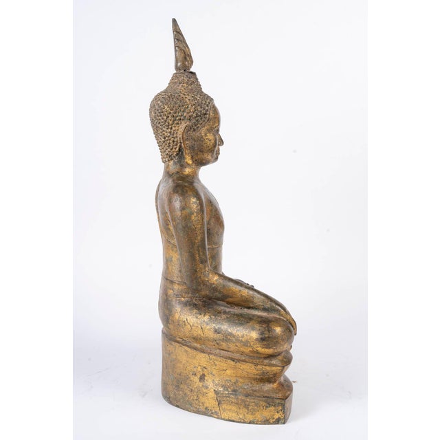 Seated Buddha, 18th Century-19th Century, Bronze with Traces of Gilding For Sale - Image 6 of 8