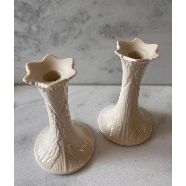 Late 20th Century Pair of Lenox Woodland Collection Candle Holders For Sale - Image 5 of 9
