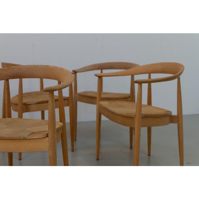 Mid-Century Modern Danish Modern Oak and Paper Cord Chairs by Falsig, 1970s, Set of 6 For Sale - Image 3 of 18
