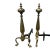 Brass Antique 1920s Brass Fireplace Andirons Pair Refurbished Colonial Hearth Decor For Sale - Image 8 of 18
