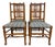 Vintage Colonial Style Spindle Back Upholstered Dining Chairs - Set of 4 For Sale