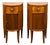 Pair of Italian 1800s Walnut Demilune Bedside Tables with Tambour Doors For Sale