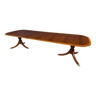 Traditional Mahogany Scallop Cornered Dining Table by Leighton Hall - Showroom Sample For Sale