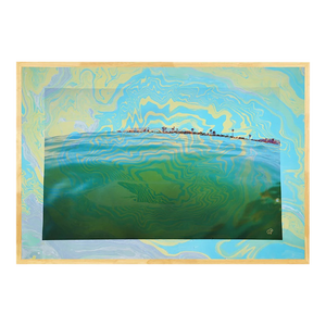 Electric Tide Marbling & Photography, Ink on Archival Paper, Oak Frame