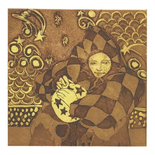 1970s Harlequin Etching and Aquatint by Manuell For Sale