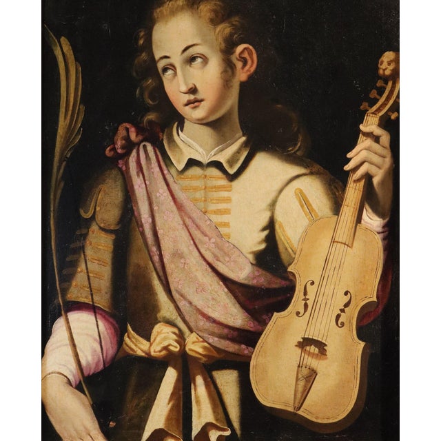 Workshop of Simone de Magistris, Saint Genesius de Magistris, 1600, Oil on Canvas For Sale - Image 11 of 16
