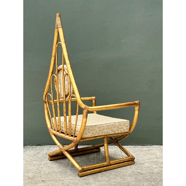 Wood Vintage Loop Rattan Chair After Henry Olko For Sale - Image 7 of 12
