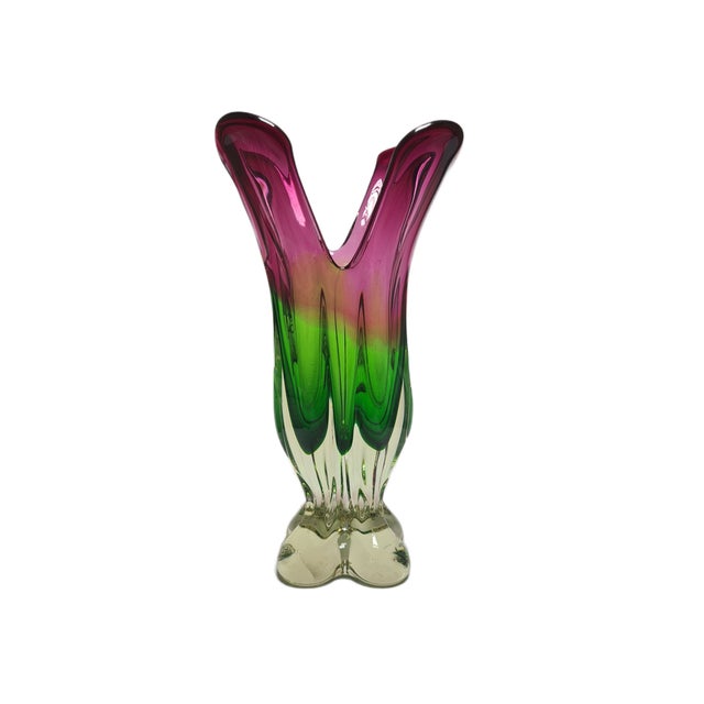 The vase was produced in Czechoslovakia at the Chribska Glassworks and designed by Josef Hospodek in the 60s. It is...