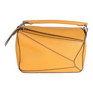 Yellow Grained Calfskin Small Puzzle Bag For Sale