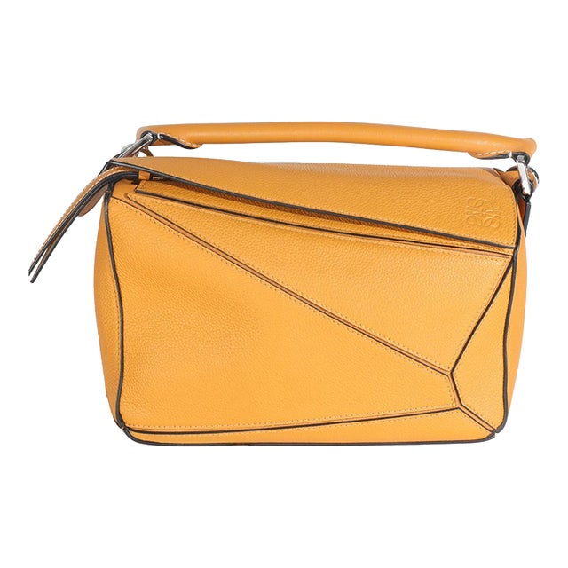 Yellow Grained Calfskin Small Puzzle Bag For Sale