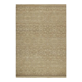 Rug & Kilim’s Modern Classics Rug in Beige-Brown and Gold Floral Patterns For Sale