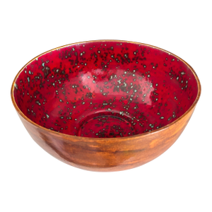 1960s Glazed Pottery Bowl, Signed