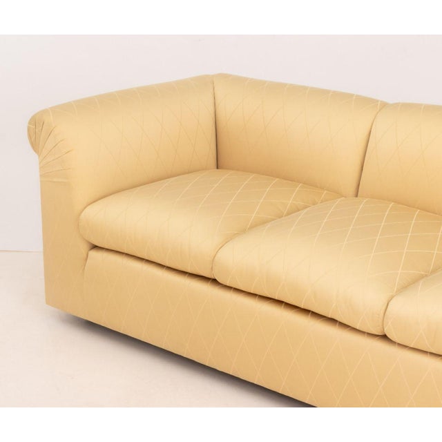 Early 21st Century Modern Golden Silk Blend Upholstered Sofa For Sale - Image 5 of 7