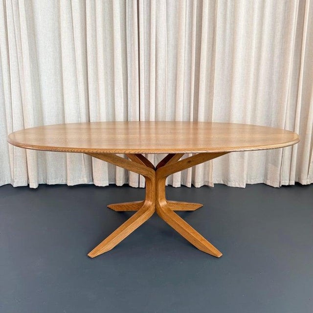 1970s 1970s Mid-Century Artisan-Made Oak Bentwood Oval Dining Set For Sale - Image 5 of 16