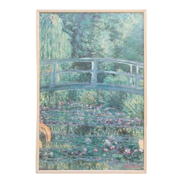 Vintage Impressionist Water Lillies Framed Exhibition Poster For Sale