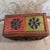 Carved wooden with fabric and metal detailing multi- compartment jewelry or storage box- made in India.