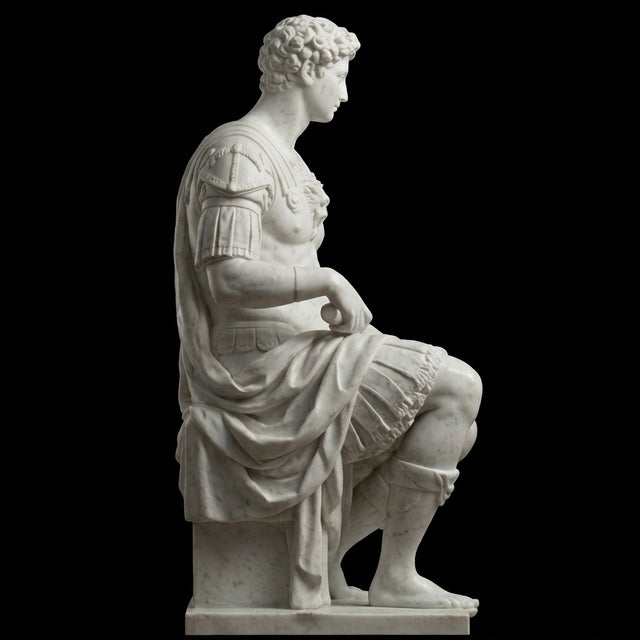 This sculpture portrays Giuliano de' Medici, Duke of Nemours, in an imposing seated composition inspired by Renaissance...