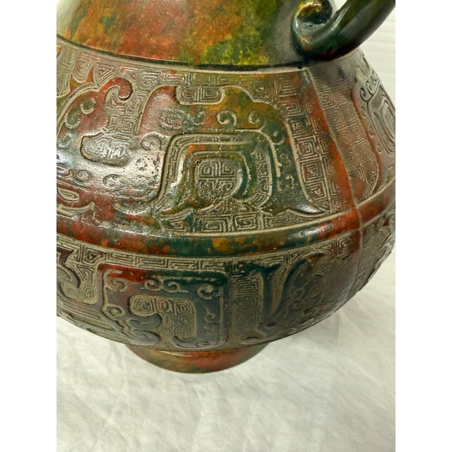 Bronze Antique Japanese Bronze Ikebana Vessel For Sale - Image 8 of 14