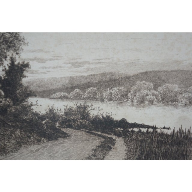 Antique Ernest C Rost Signed Wakefield Birthplace of George Washington Etching For Sale - Image 6 of 10