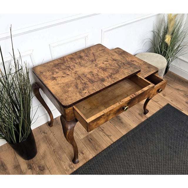 Brown Mid-Century Modern Italian Art Deco Walnut Burl Desk, 1960s For Sale - Image 8 of 10
