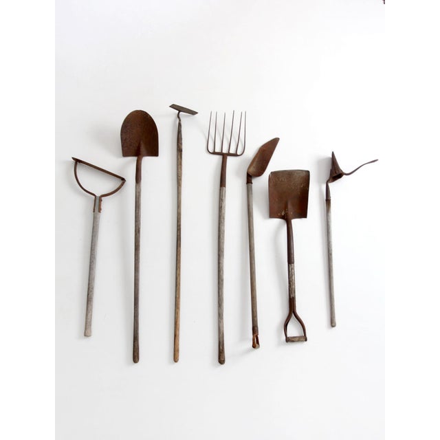 Wood Antique Primitive Garden Tool Collection - 7 Piece For Sale - Image 7 of 18