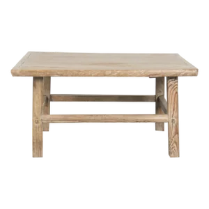 Mid-Century Vintage Weathered Natural Wood Coffee Table